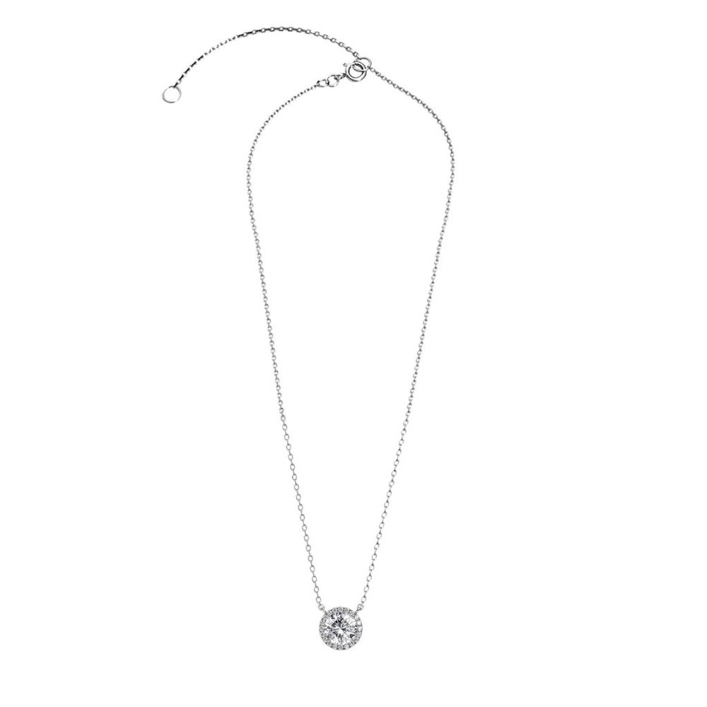 Certified 1ct. t.w. Brilliant Cut Diamond Necklace - Picture 5 of 15
